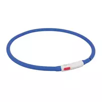 Trixie Reflective dog collar – Flash light ring, USB, silicone, XS-XL: 70 cm|ø 10 mm, royal blue
