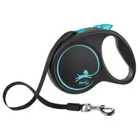 Flexi Inertia leash for dogs - Trixie. Black design, tape leash. Size M: 5 m, (25kg)