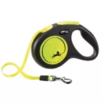 Flexi Inertia leash for dogs - Trixie CLASSIC Neon, tape leash, XS: 3 m, black|neon