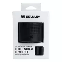 Stanley Set of 2 protective covers and straw caps for thermal mugs, 0.89L/0.59L. The Quencher Boot + Straw Topper, black