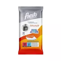 PRESTO Dual Action Wet Wipes for Kitchens, Hobs, and Ovens - 40 pcs.