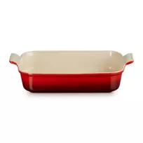 LE CREUSET Rectangular baking dish, Heritage stoneware, 32x24cm / 4L, red