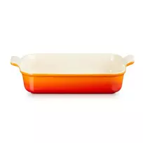 LE CREUSET Rectangular baking dish, Heritage stoneware, 32x24cm / 4L, orange