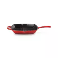 LE CREUSET Square cast iron grill pan, 26x26cm, red