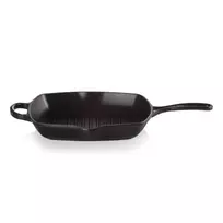 LE CREUSET Square cast iron grill pan, 26x26cm, matte black