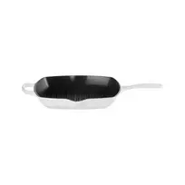 LE CREUSET Square cast iron grill pan, 26x26cm, white