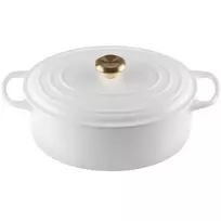LE CREUSET Oval cast iron pot, 31cm / 6.3L, white