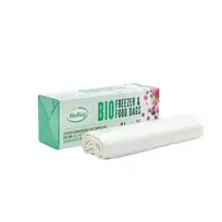 BioBag Compostable food freezer bags, 4L (25 per roll), 18mkr, 24x40cm, transparent