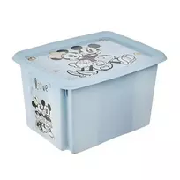 Keeeper Box with lid, 30L, Karolina "Mickey Mouse", 45x35x27cm, blue