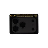 Apsauginis stiklas Aluminum Metal Camera Full Cover Lens on camera skirtas Apple iPhone 17 Pro Max black (camera island+mesh)