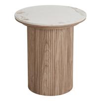 Apvalios formos šoninis stalas su marmuro dekoro stalviršiu ø 45 cm Athens – House Nordic
