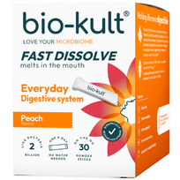 Pieno rūgšties bakterijų kompleksas BIO-KULT EVERYDAY DIGESTIVE (persikų skonio), 30 pak.