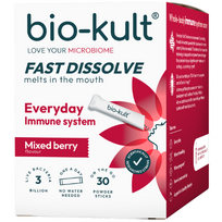 Pieno rūgšties bakterijų kompleksas, uogų skonio BIO-KULT EVERYDAY IMMUNE, 30 pak.