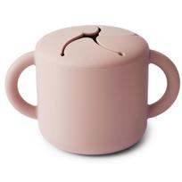 Mushie silikoninis užkandžių puodelis Blush, rausvas