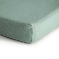 Mushie itin minkšta muslino lovelės paklodė su elastine juostele Roman Green, žalia