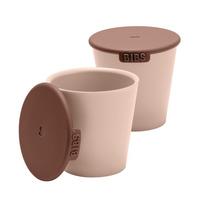 BIBS puodeliai su dangteliais Blush/Woodchuck, 2vnt, rausvi