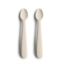 Mushie silikoniniai šaukšteliai Ivory, 2 vnt, balti