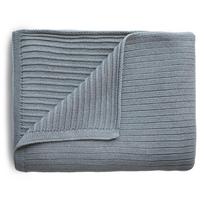 Mushie megztas pledas kūdikiui Ribbed Smoke, pilkas