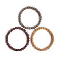 Mushie apyrankės-kramtukai Berry/Marigold/Khaki, 3vnt