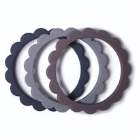 MUSHIE apyrankės - kramtukai Flower - Dove Gray/Steel/Stone, 3vnt