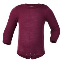 Engel merino vilnos ir šilko smėlinukas ilgomis rankovėmis Orchid, bordo spalvos