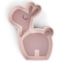 Done by Deer prilimpanti silikoninė užkandžių lėkštutė su skyriais Stick & Stay Lalee, rausva