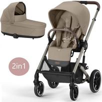 Vežimėlis Cybex Balios S LUX 2in1 taupe frame Almond Beige, smėlio spalvos