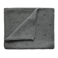 Mushie megztas pledas kūdikiui Pointelle Gray Melange, pilkas
