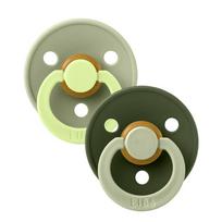 BIBS Studio Colour čiulptukai Fusion - Sage Hunter Green Mix, 2 vnt, įvairių dydžių