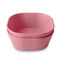 Mushie kvadratiniai dubenėliai Dusty Rose, 2vnt, rožiniai