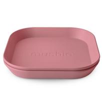 Mushie kvadratinės lėkštutės Dusty Rose, 2vnt, rožinės