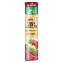 Zandu Apple Cider Vinegar ACV Effervescent Tablets 20 Pack Green Apple Flavor Digestive Support