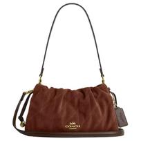 Coach Faye 26 Auksinis logotipas Dygsniuotos detalės Pečių krepšys Suede ir lygios odos Crossbody krepšys Vidutinis Moteriškas pečių krepšys rudas CCZ55-IMYEF Basic Set (Bag+Dust Bag) brown
