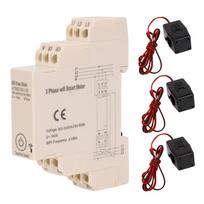Išmanusis trifazis elektros skaitiklis WiFi energijos matuoklis DIN bėgelio montavimui Nuotolinio valdymo pultas su 3 srovės jutikliais prekybos centrui