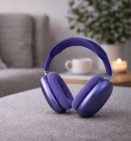Violetinės ausinės su dėklu
