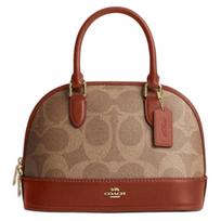 Coach Sabrina Satchel 25 Klasikinis logotipas Dirbtinės odos Pečių rankinė Vidutinio dydžio Moteriškos rankinės Ruda Karamelinė CAS19-IMXIS Basic Set (Bag+Dust Bag)