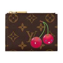 Louis Vuitton X Takashi Murakami Lisa Cherry serija Monogramos rašto dengto drobės piniginė Kortelių laikiklis Moteriškos piniginės Ruda M13420 Box(Basic Set+Box)
