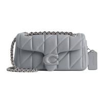Coach Tabby 20 Logotipo Žakardo Dygsniuotas Atvartas Napa Odos Pečių Krepšys Moteriški rankiniai krepšiai Pilkai Mėlynas CP145-LHN19 Basic Set (Bag+Dust Bag) gray