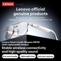 Originalūs Lenovo GS105 4K Išmanūs Belaidžiai Akiniai Bluetooth 6.0 AI Saulės Akiniai HD Laisvų Rankų Skambučiai Muzikos Ausinės ENC Triukšmo Panaikinimas Dvigubas Mikrofonas juoda
