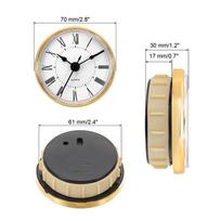 Uxcell Kvarcinio laikrodžio įdėklas Apvalus kvarcinis mechanizmas Miniatiūrinis laikrodis Tinka 78 mm/61 mm skersmens skylė keitimui Namų 1/2 vnt.