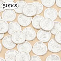 Baltos eukalipto vaško antspaudų lipdukai, 50 vnt. Botaniniai lipnūs vaško antspaudų lipdukai, Šventiniai vokų antspaudų lipdukai Kalėdoms