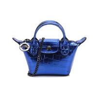 Longchamp Le Pliage Cuir Odinė krepšio formos rankinė su krokodilo raštu, rankinė per petį, mini piniginė, moteriškos rankinės, mėlyna 10099HVC127 Basic Set (Bag+Dust Bag)