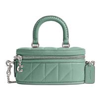 Coach Trail 12 dygsniuotas rankinis krepšys per petį su užtrauktuku Moteriškas rankinis krepšys Aquamarine CU144-LHAQM Gift Box Sets (Basic Set+Black Box)