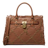 Michael Kors Hamilton Logotipo Odinė Pečių Crossbody Rankinė Vidutinė Moteriškos rankinės Ruda 35S2GHMS2L-230 Basic Set (Bag+Dust Bag)