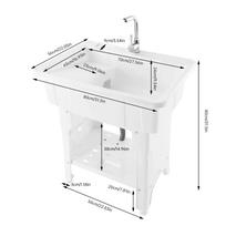 Nešiojamas praustuvas skalbimo vonia, Lauko laisvai stovintis praustuvas plastikinis skalbimo praustuvas baltas 70kg/154lbs skalbimui, vonios kambariams balta