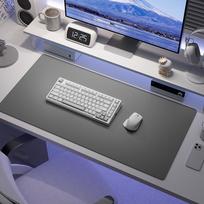 Leather Desk Mat Computer Mat for Desk Large Mouse Pad and Keyboard Mat Desk Protector for Office 60cm x 30cm pilka