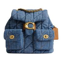 Coach Tabby 22 Raišteliu užsegamas Audinio Kuprinė Maža Moteriška kuprinė Indigo CZ747-B4IN Basic Set (Bag+Dust Bag)