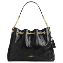 Coach Evelyn 34 Odinė peties rankinė su dygsniuotu detaliu Moteriška peties rankinė Juoda CDR00-IMBLK Basic Set (Bag+Dust Bag)