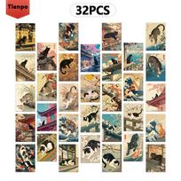 32pcs, Vintage Japanese Cat Postcards, Mailing Cards, Greeting Cards, DIY Postcards, Souvenir Postcards, Decorations gryna