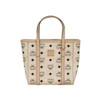 MCM Toni Klasikinis monogramos rašto pirkinių krepšys per petį dengtas drobės su Napa odos apdaila Rankinė Mini Unisex tote MWPAATN04I8001 Basic Set (Bag+Dust Bag)